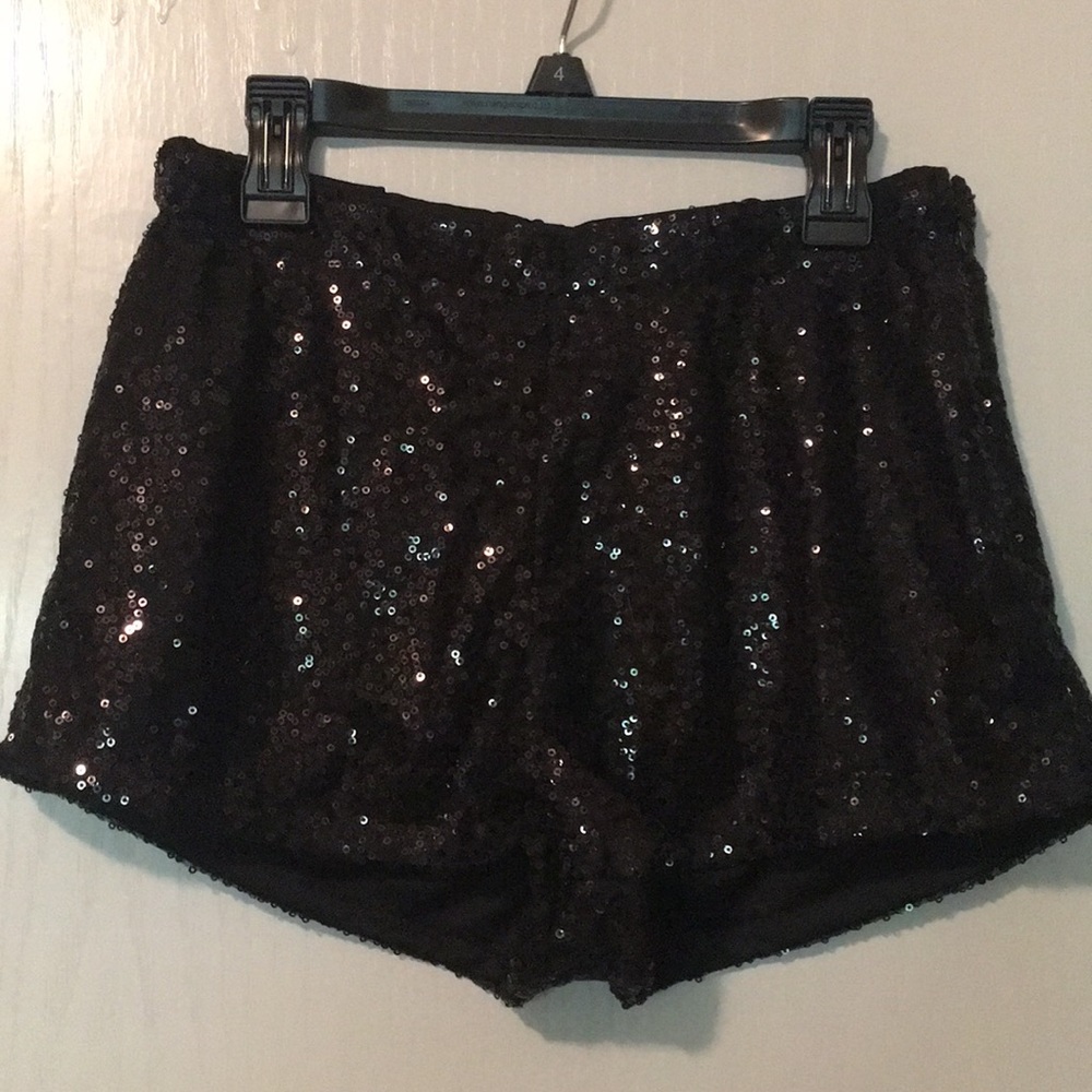 Foreign Exchange Black Sequin Shorts